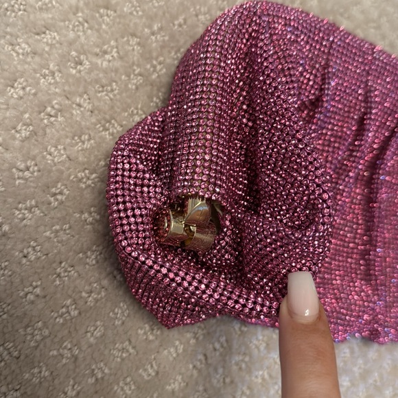 Pink Rhinestone Clutch Sparkly Purse
